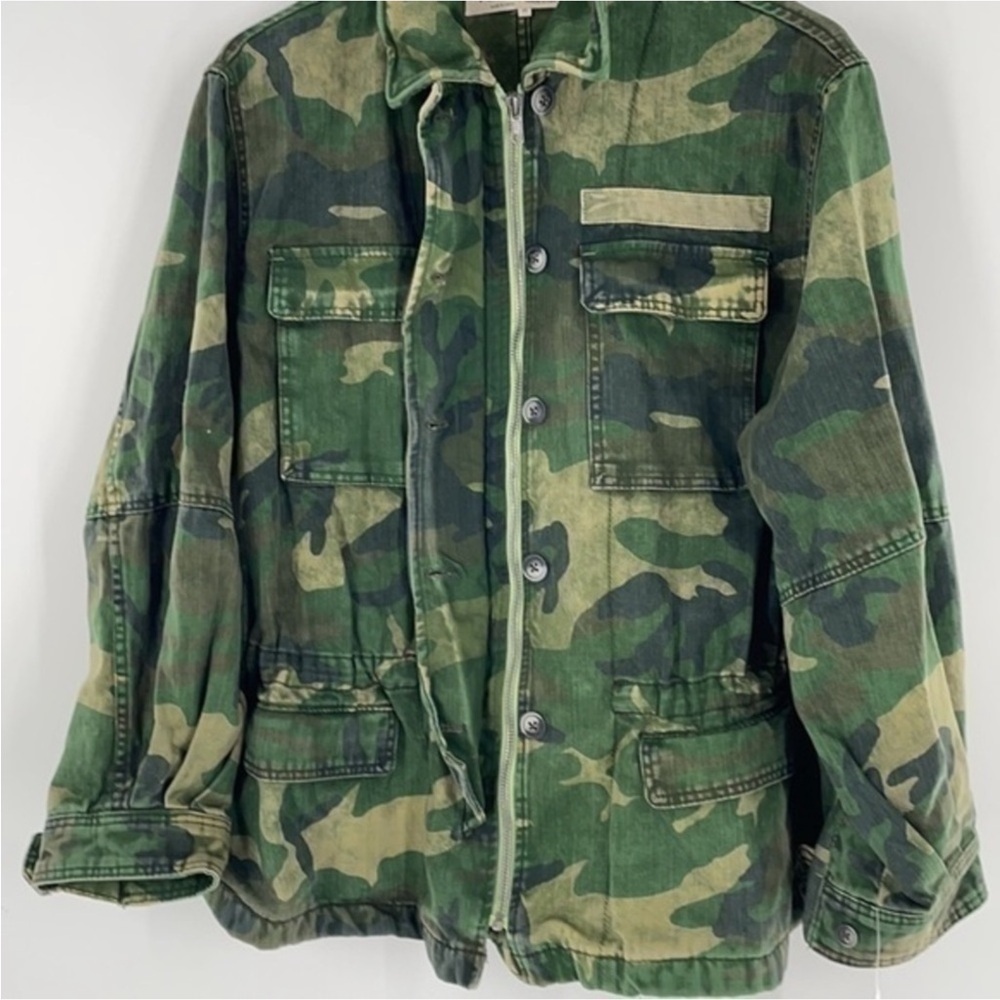 FREE PEOPLE Seize The Day Green Camo Print Utility Jacket - Picture 14 of 16
